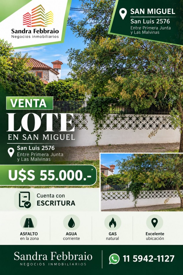 venta lote terreno san Miguel 
